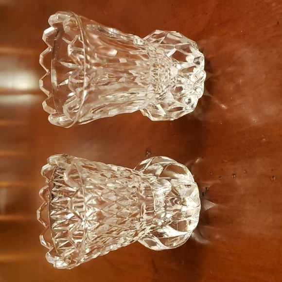 Vintage Salt Cellars or Toothpick Holders Pressed Glass Mid Century Pair of 2 - Picture 2 of 8